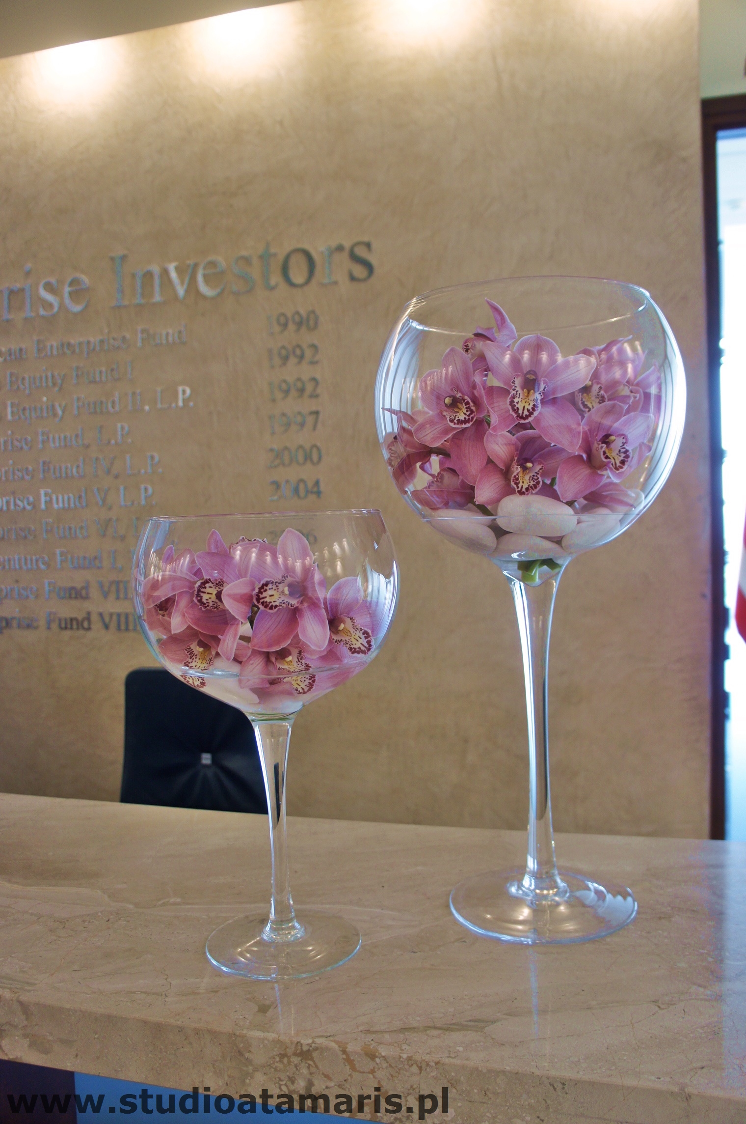 Kielichy global ze storczykiem